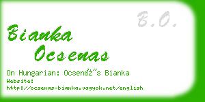 bianka ocsenas business card